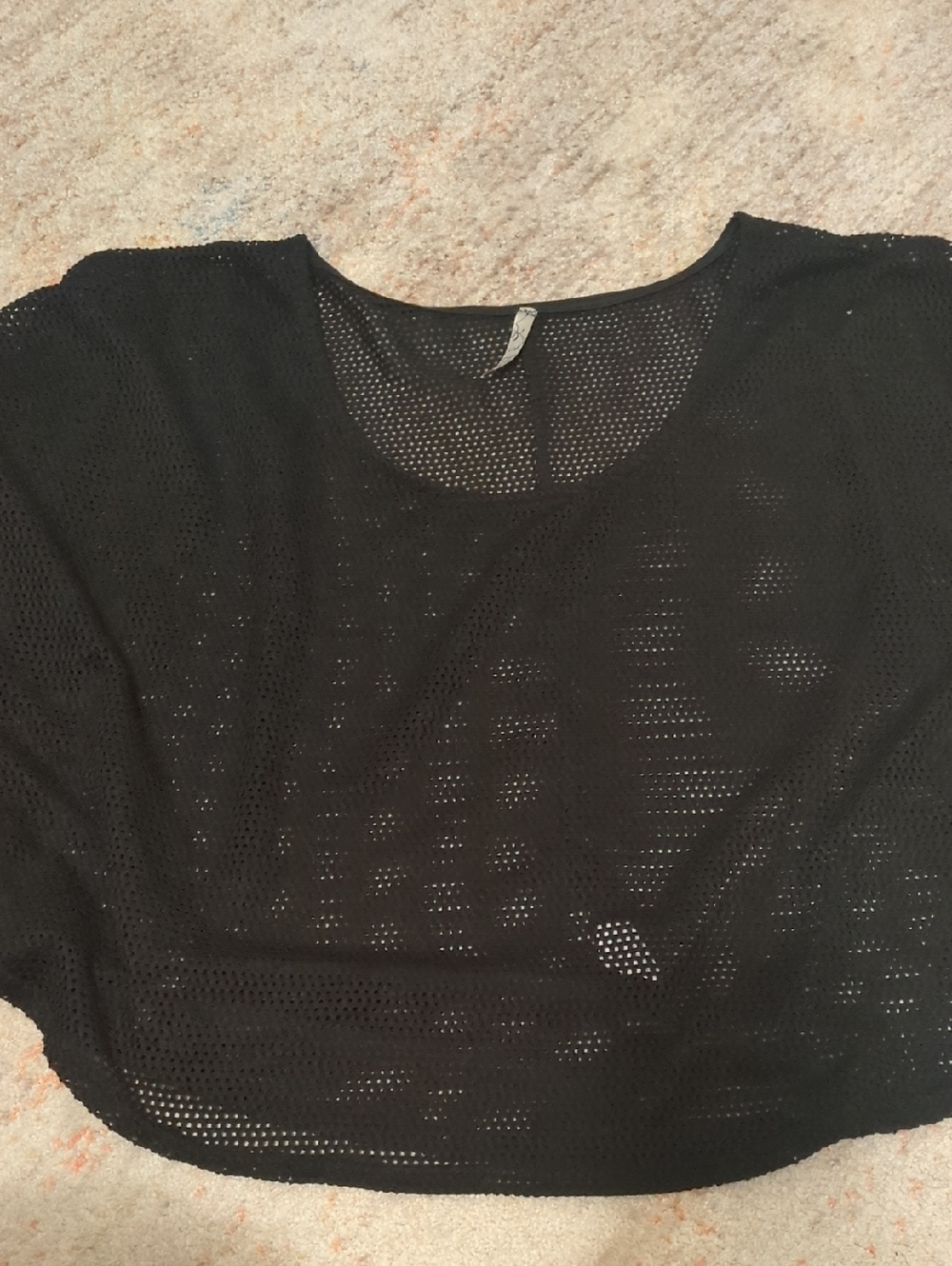 Sweet Claire Black Mesh Cropped Top